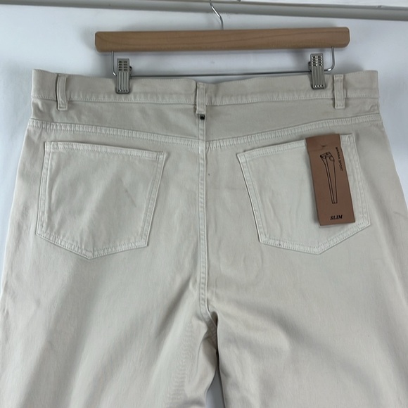 Marina Rinaldi Slim NWT Off-White Brushed Cotton Pants - Picture 9 of 12